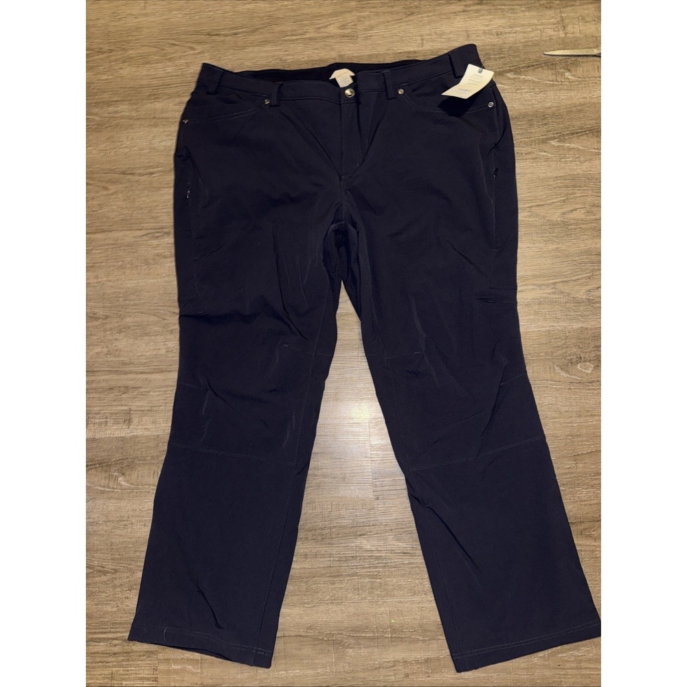 Duluth Trading Flexpedition Fleece Lined Navy Straight Leg Plus 24W X 31 Outdoor